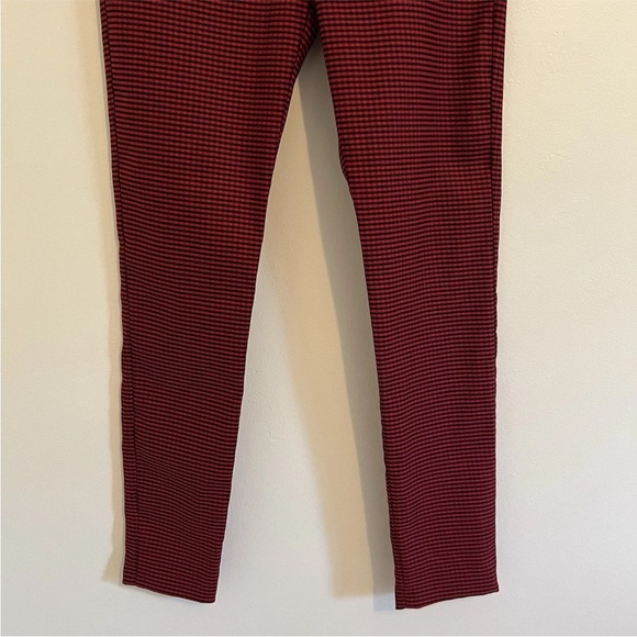 4/$25 Zara Women Red Skinny Pant Glen Plaid Check Large Stretch Casual Retro Y2K - Picture 11 of 15